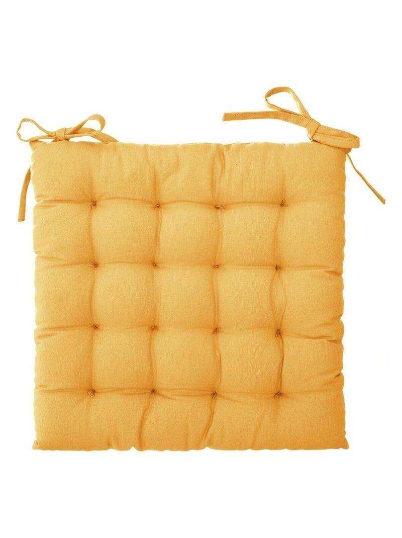 Galette de chaise imprimée et matelassée à nouettes Jaune - Kiabi