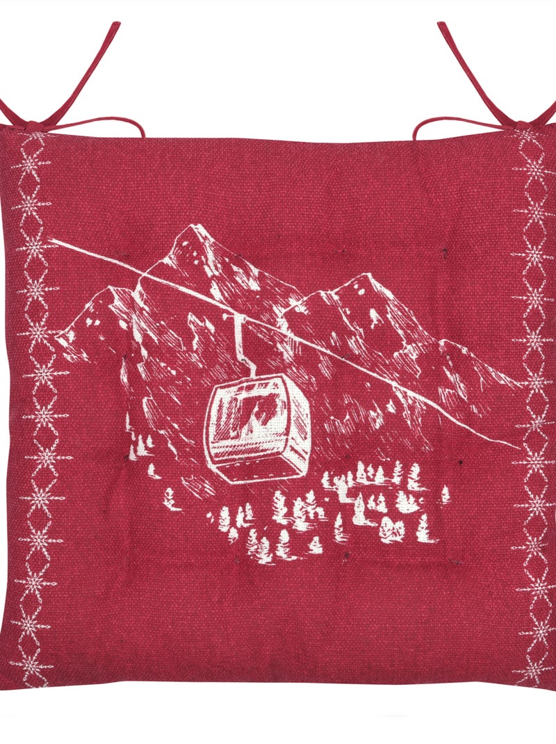 Galette de chaise inspiration montagne télécabine Rouge - Kiabi