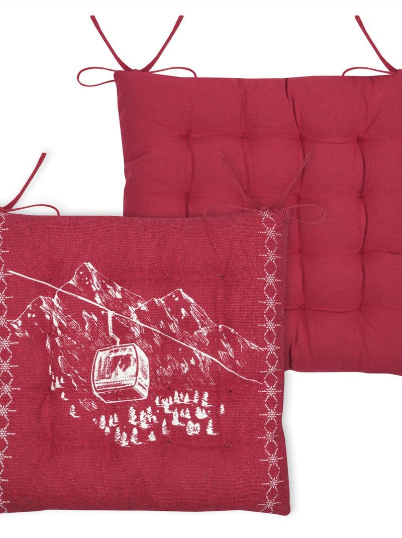 Galette de chaise inspiration montagne télécabine Rouge - Kiabi