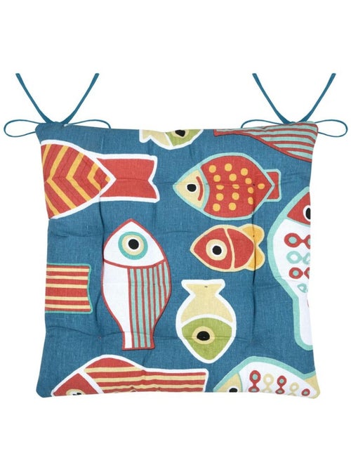 Galette de chaise marine Colorfish - Kiabi