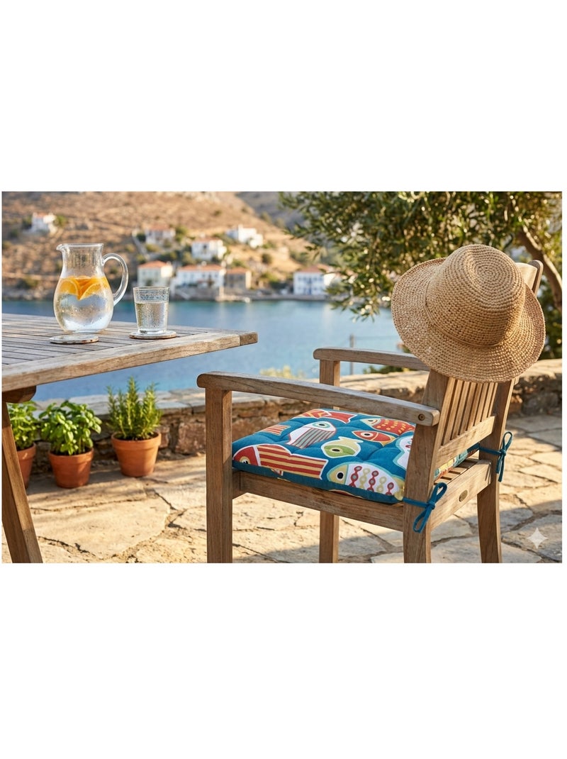 Galette de chaise marine Colorfish Bleu - Kiabi