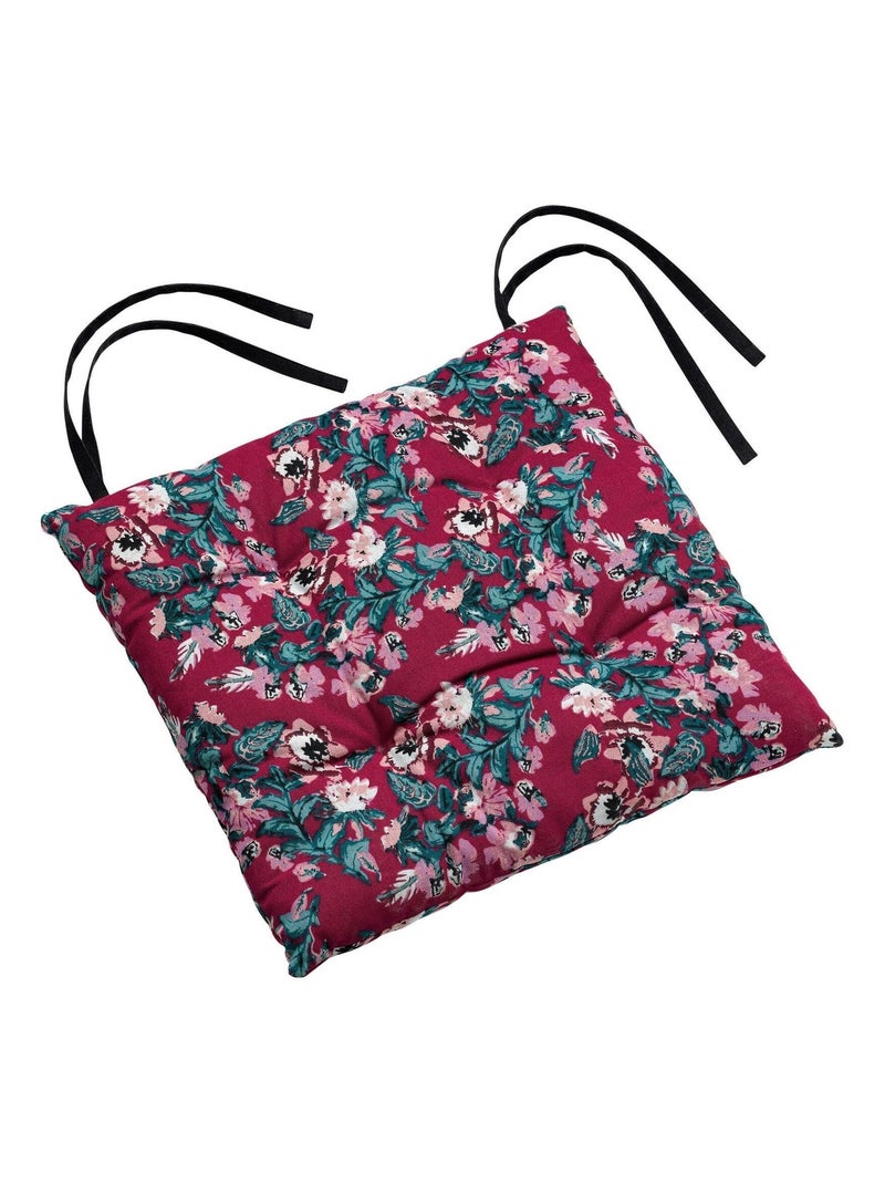 Galette de chaise matelassee Fleurs mazako Rouge - Kiabi