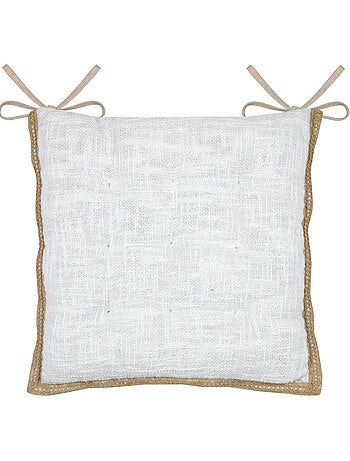 Galette de chaise matelassée poly-coton et jute