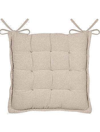 Galette de chaise matelassée poly-coton et jute