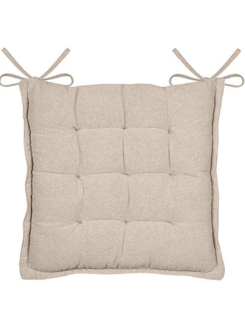 Galette de chaise matelassée poly-coton et jute - Kiabi