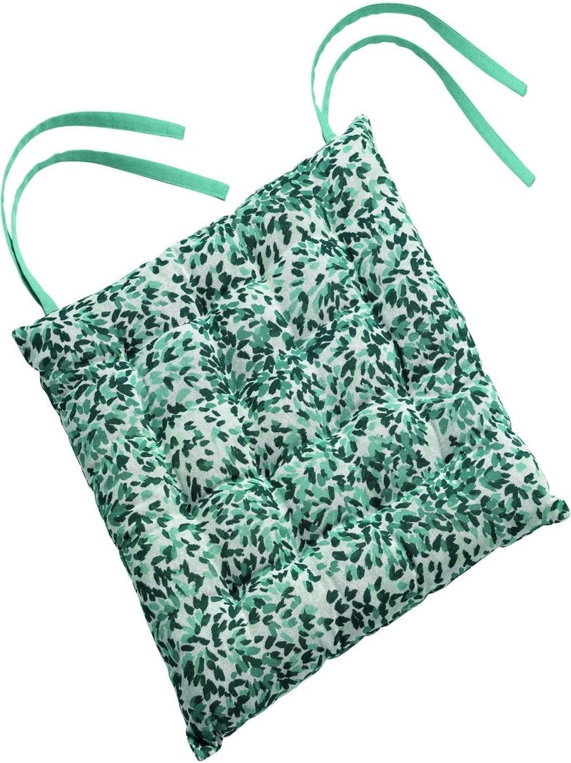 Galette de chaise matelassee Splash feuilles Vert - Kiabi