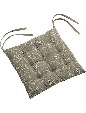 Galette de chaise matelassee Visage nymphea