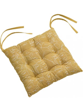 Galette de chaise matelassee Visage nymphea