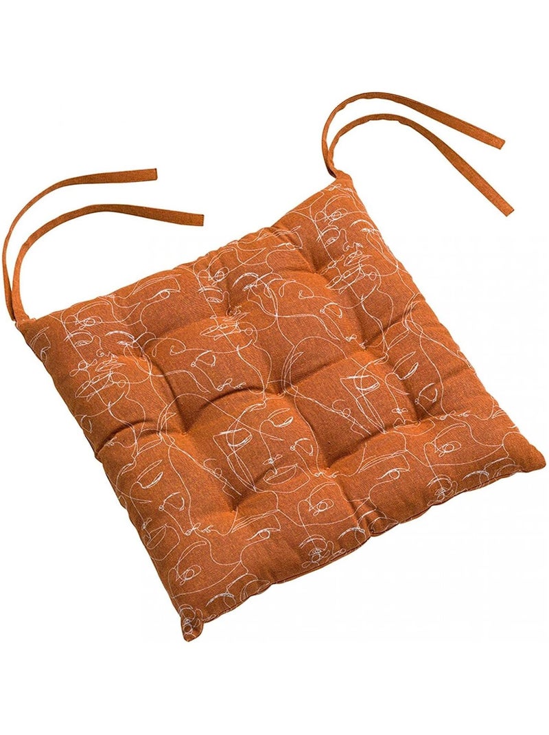 Galette de chaise matelassee Visage nymphea Orange - Kiabi