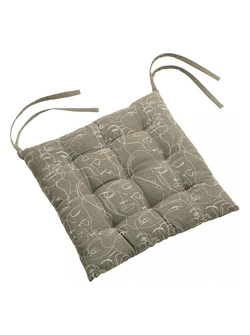 Galette de chaise matelassee Visage nymphea - Kiabi