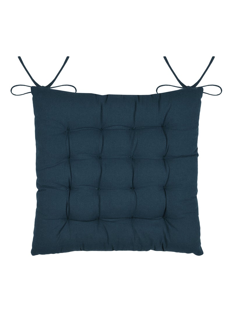 Galette de chaise motif fleuri Bleu marine - Kiabi