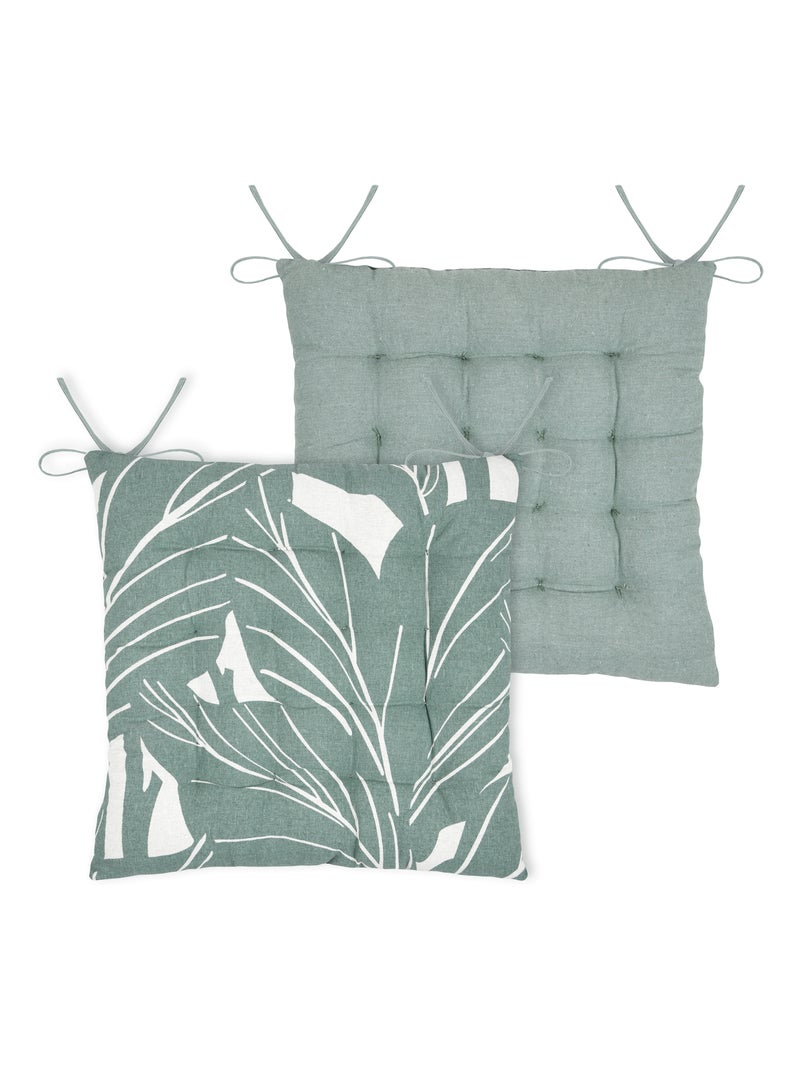 Galette de chaise motif floral Vert - Kiabi