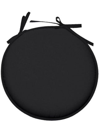 Galette de chaise noire ronde en polyester