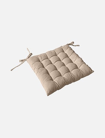 Galette de chaise piquée 16 points en coton et nouettes