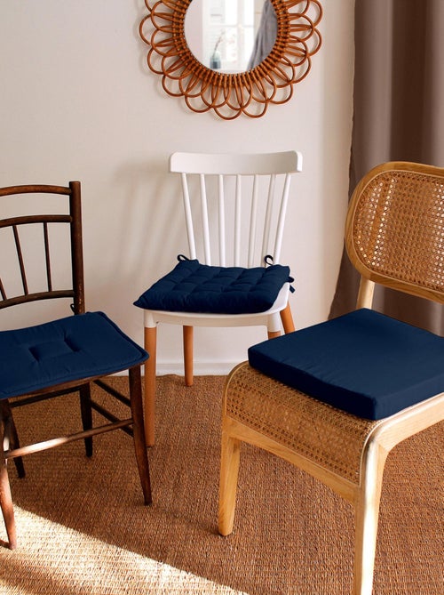 Galette de chaise piquée 16 points en coton et nouettes - Kiabi