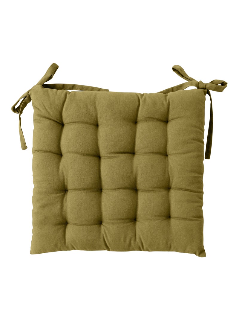 Galette de chaise piquée 16 points en coton et nouettes Bronze - Kiabi