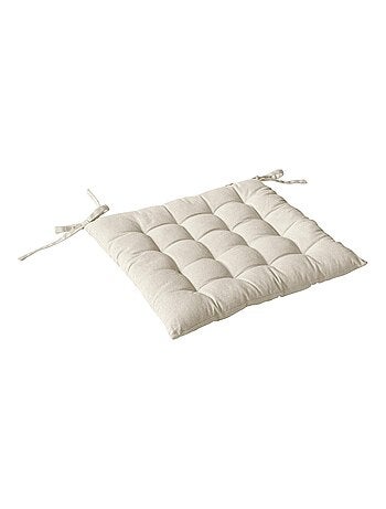 Galette de chaise piquée 16 points en coton et nouettes