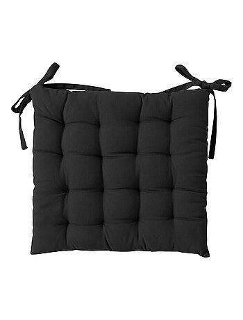 Galette de chaise piquée 16 points en coton et nouettes