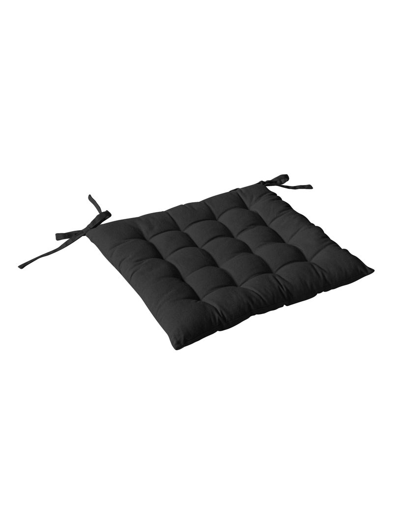 Galette de chaise piquée 16 points en coton et nouettes gris anthracite - Kiabi