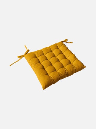 Galette de chaise piquée 16 points en coton et nouettes