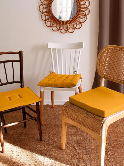 Galette de chaise piquée 16 points en coton et nouettes - Kiabi