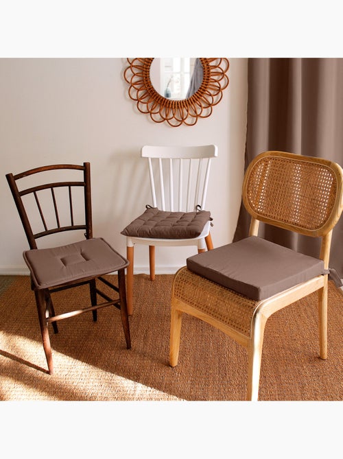 Galette de chaise piquée 16 points en coton et nouettes - Kiabi