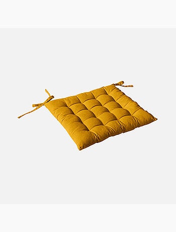 Galette de chaise piquée 16 points en coton et nouettes