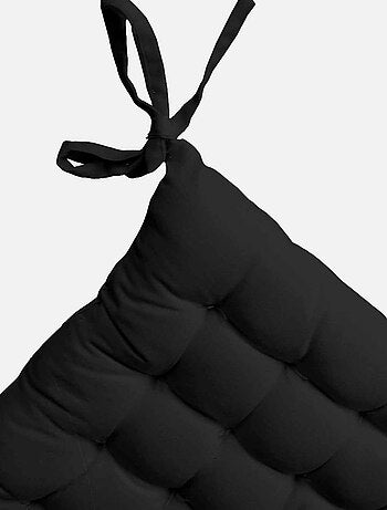 Galette de chaise piquée 16 points en coton et nouettes