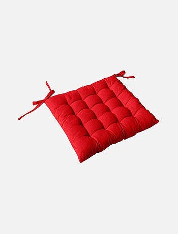 Galette de chaise piquée 16 points en coton et nouettes