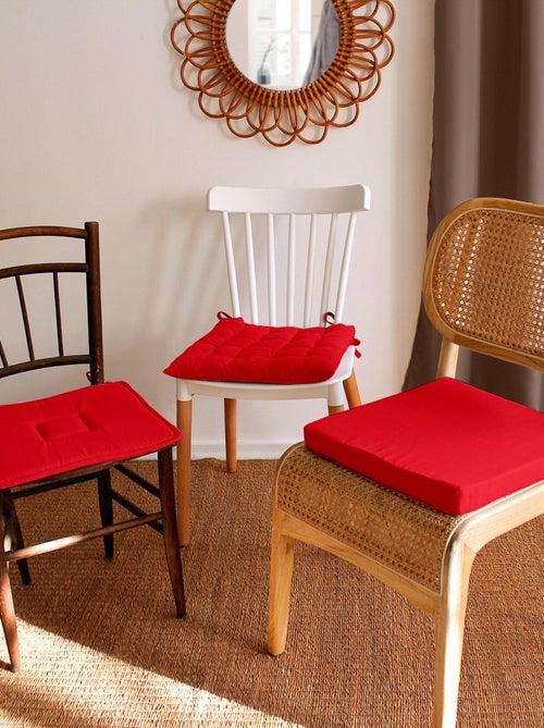 Galette de chaise piquée 16 points en coton et nouettes - Kiabi