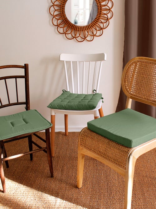 Galette de chaise piquée 16 points en coton et nouettes - Kiabi