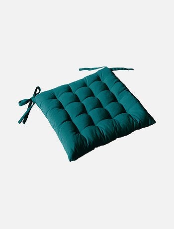 Galette de chaise piquée 16 points en coton et nouettes