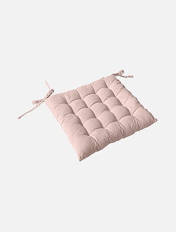 Galette de chaise piquée 16 points en coton et nouettes