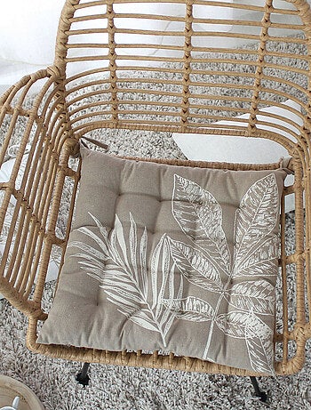 Galette de chaise piquée motif nature