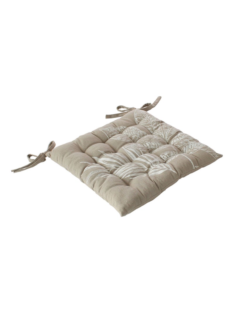 Galette de chaise piquée motif nature Beige coquille - Kiabi