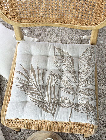 Galette de chaise piquée motif nature