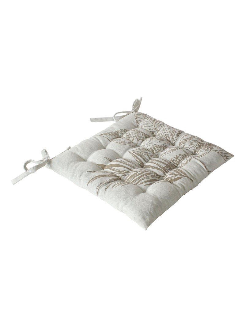Galette de chaise piquée motif nature Ecru - Kiabi