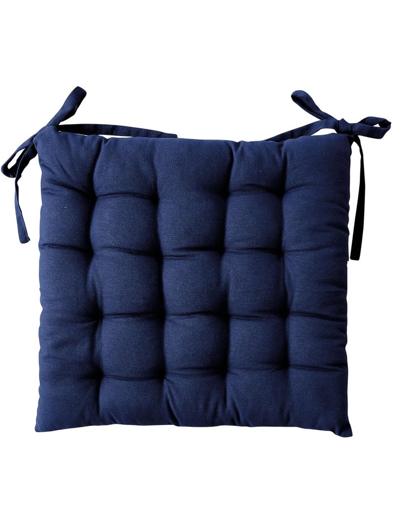 Galette de chaise piquée Panama Bleu marine - Kiabi