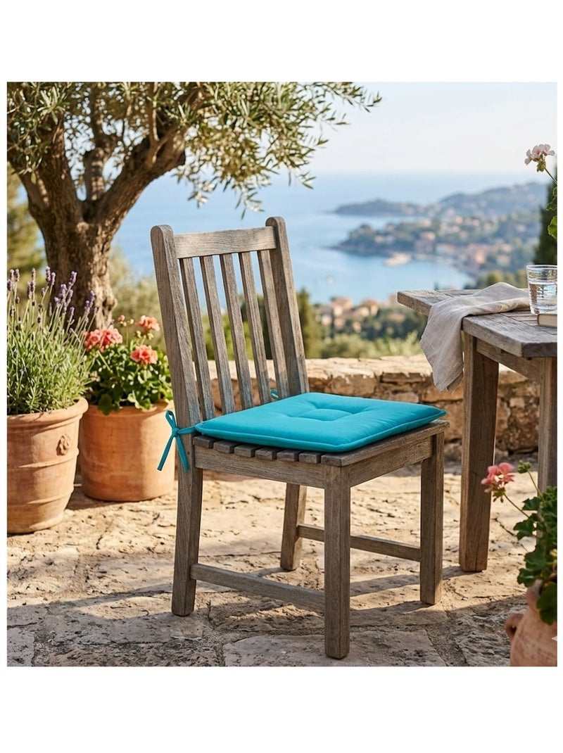 Galette de chaise plate Panama Bleu turquoise - Kiabi