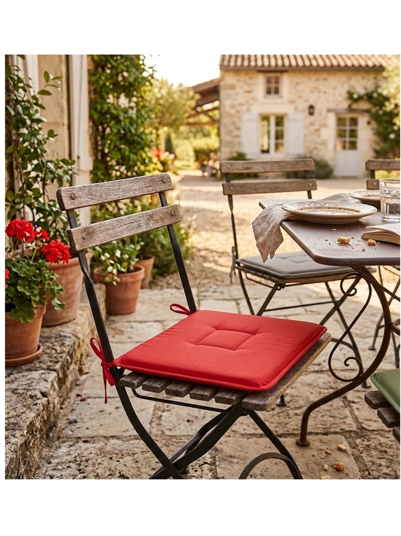 Galette de chaise plate Panama Rouge - Kiabi