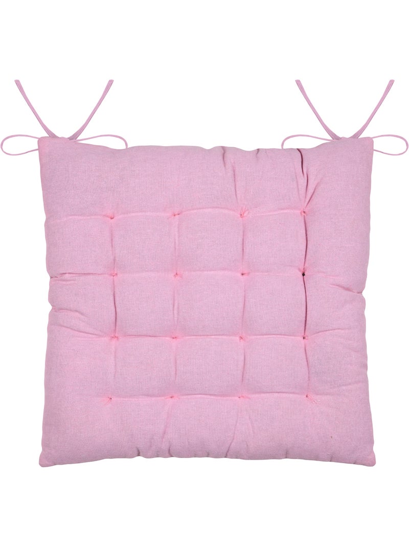 Galette de chaise polycoton matelassée ondulations Rose - Kiabi