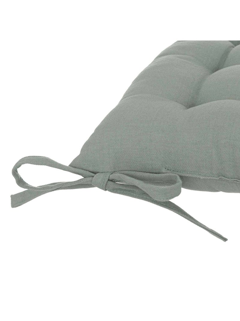 Galette de chaise rectangulaire en coton ANJALI Gris clair - Kiabi