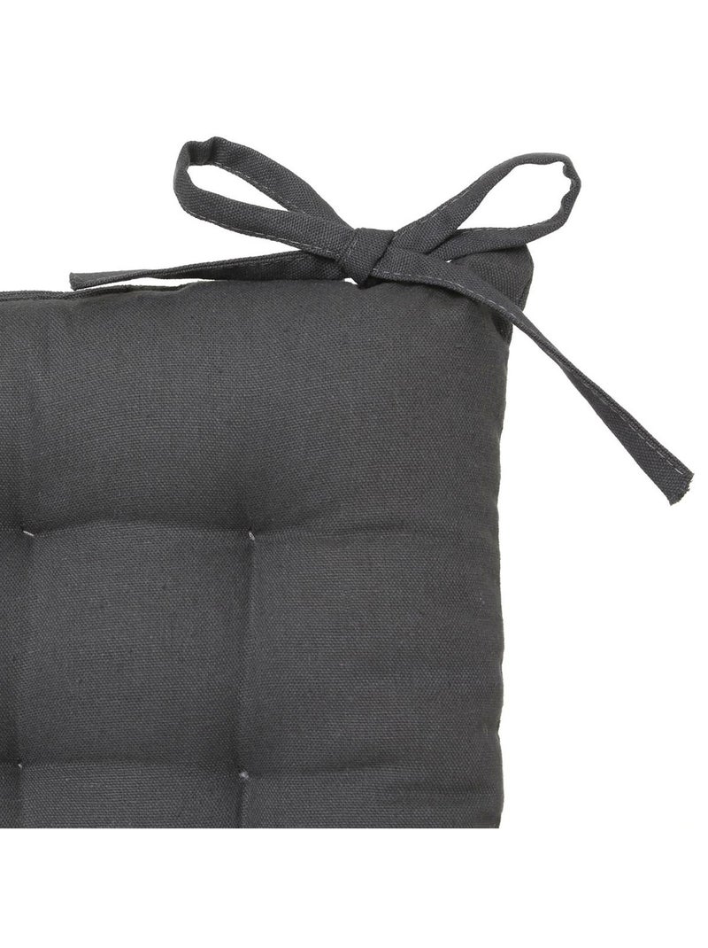 Galette de chaise rectangulaire en coton ANJALI Gris foncé - Kiabi