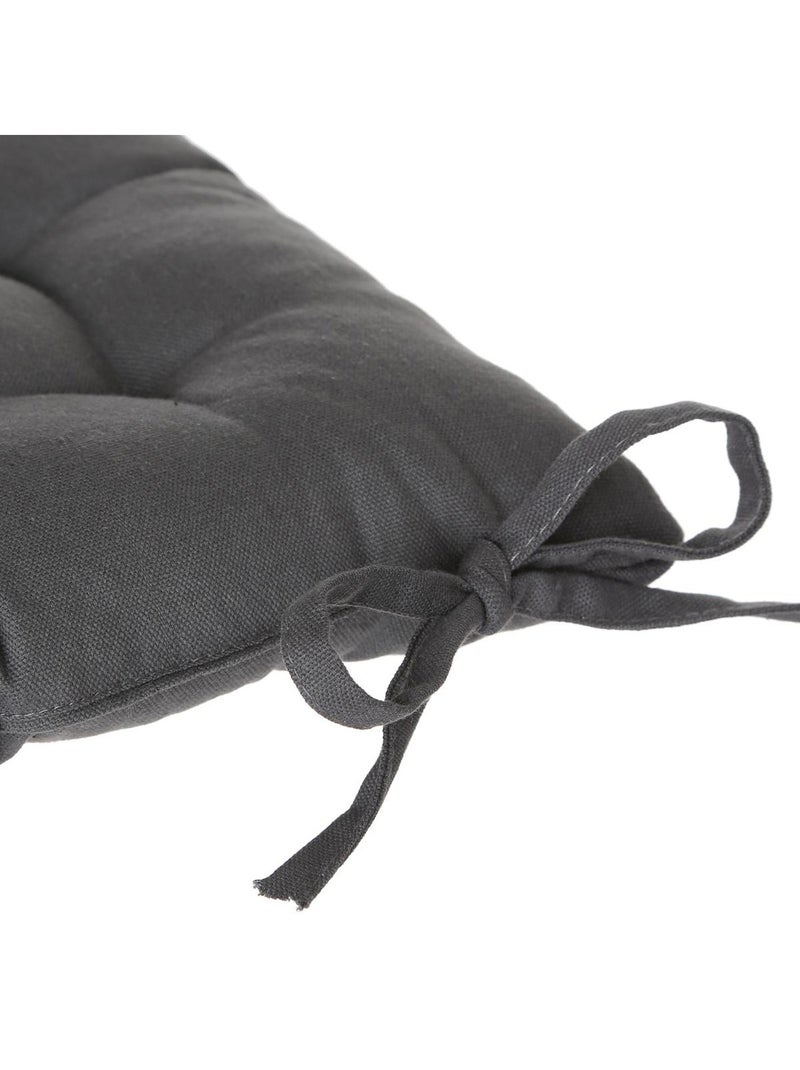 Galette de chaise rectangulaire en coton ANJALI Gris foncé - Kiabi