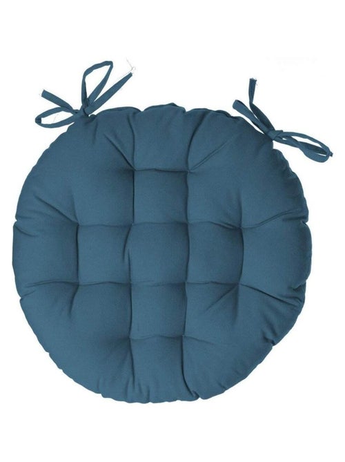 Galette de chaise ronde 38 cm Bleu - Kiabi