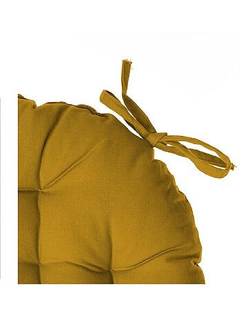 Galette de chaise ronde 38 cm Ocre