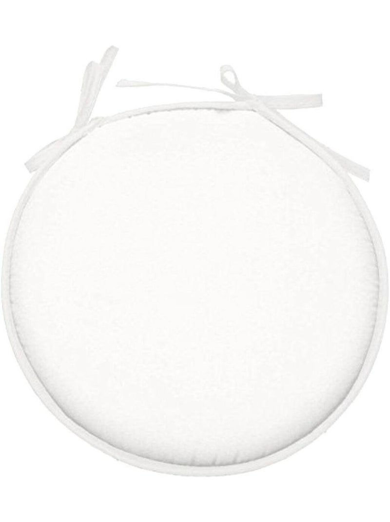 Galette de chaise ronde en polyester blanc 40 cm Blanc - Kiabi