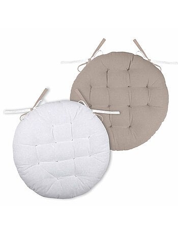 Galette de chaise ronde et bicolore