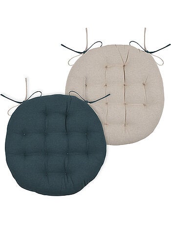 Galette de chaise ronde et bicolore