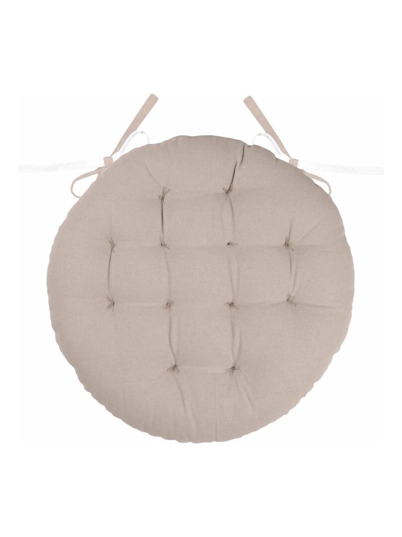 Gallette Chaise Galette Plate Unie En Coton Avec Passepoil Et Nouettes - HOME MAISON - Naturel - 40 X 40 Cm Galette Chaise